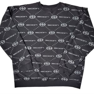Toyota Scion Sweatshirt Mens L All Over Print Graphic Crewneck Car Petroliana. 